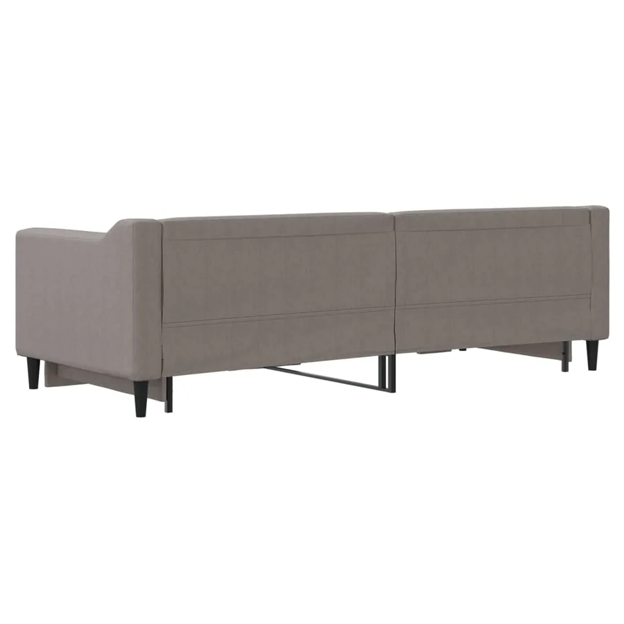 Lit de jour avec gigogne sans matelas taupe 80x200 cm - 9