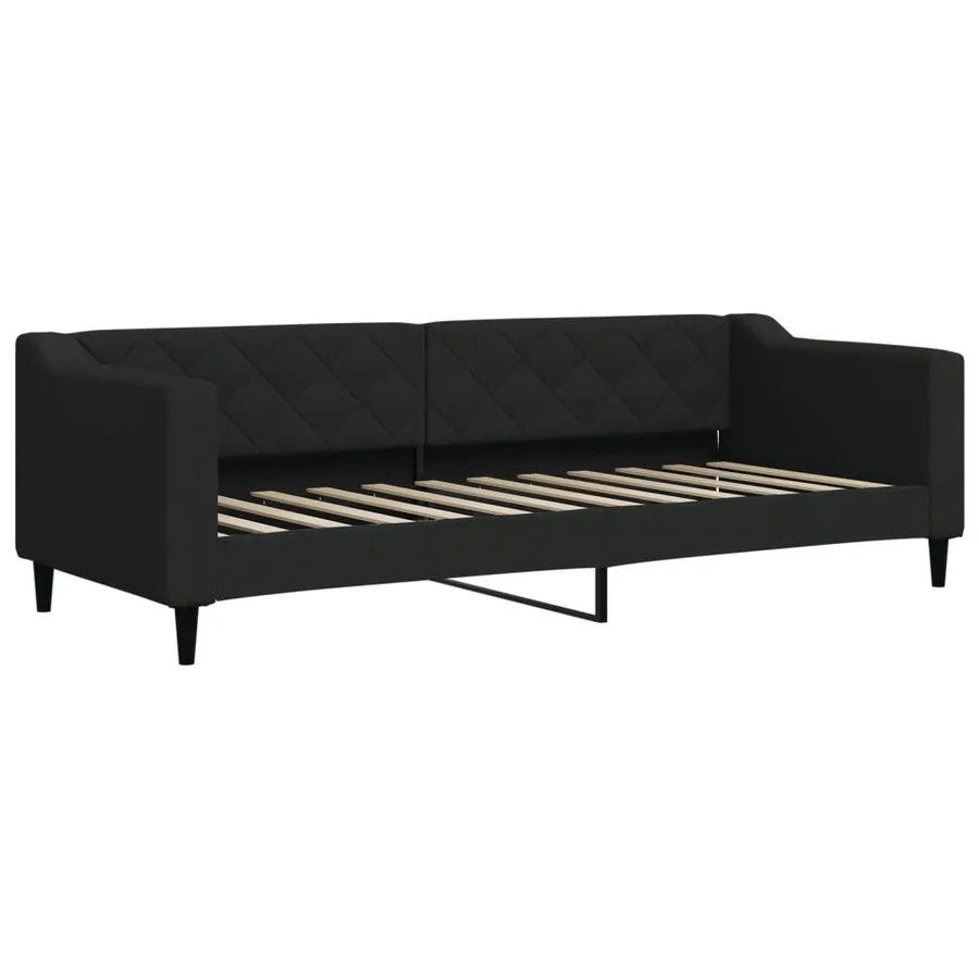 Lit de jour avec matelas noir 80x200 cm tissu - 3