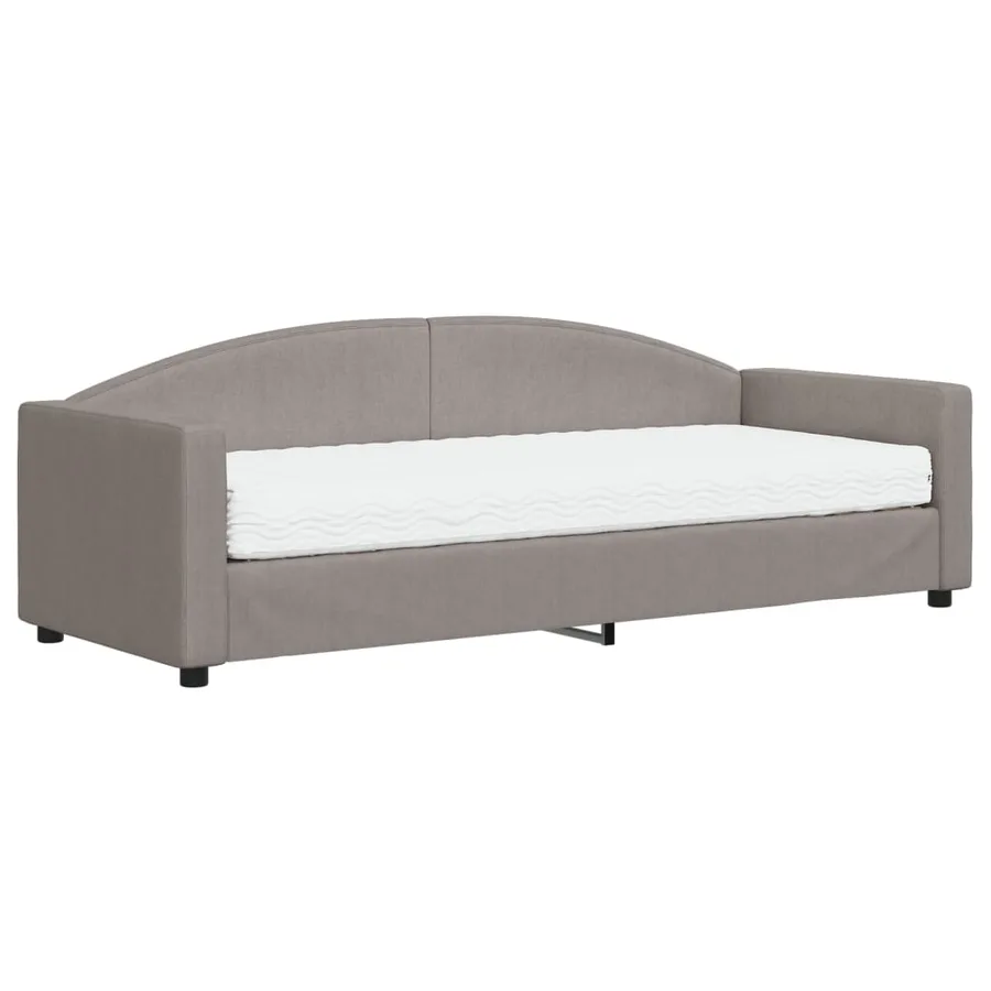 Lit de jour avec matelas taupe 80x200 cm tissu - 2