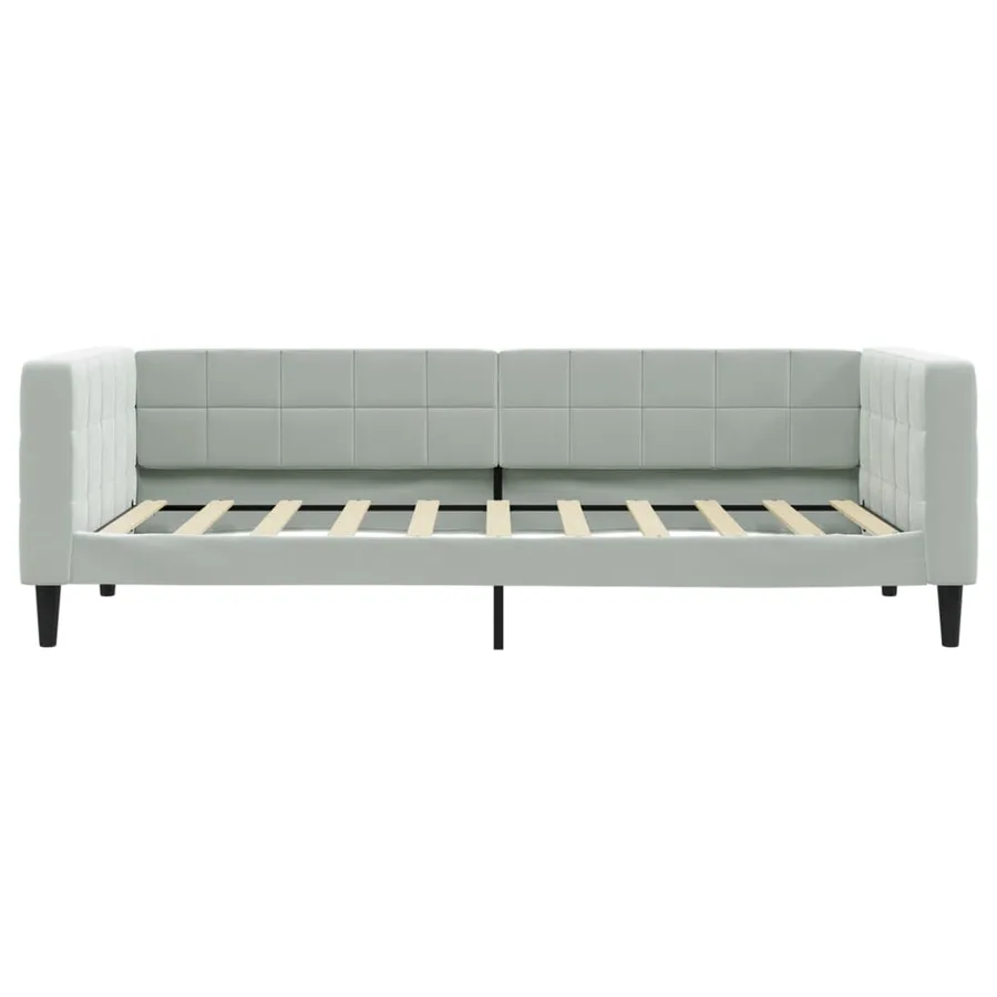 Lit de jour avec matelas gris clair 90x190 cm velours - 4