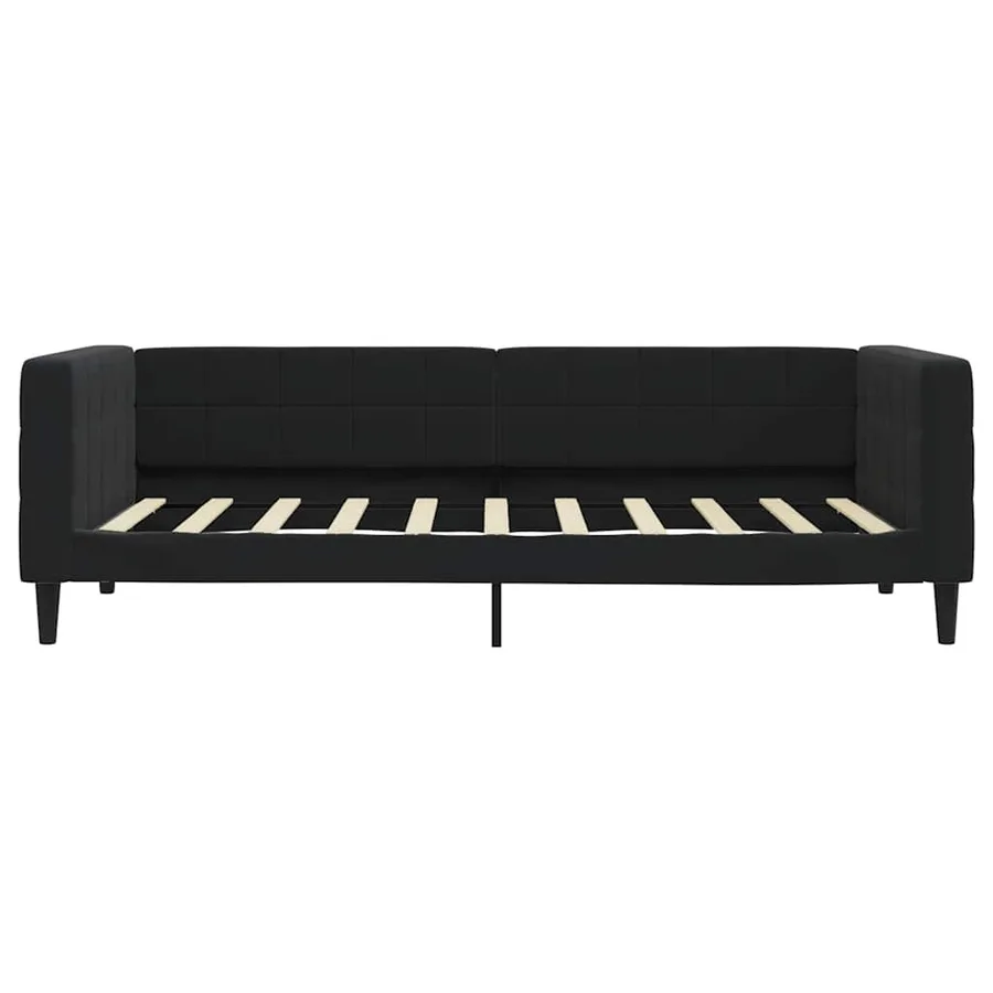 Lit de jour avec matelas noir 90x190 cm velours - 4