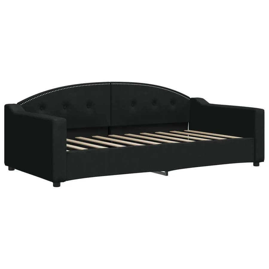Lit de repos sans matelas noir 90x190 cm tissu - 2