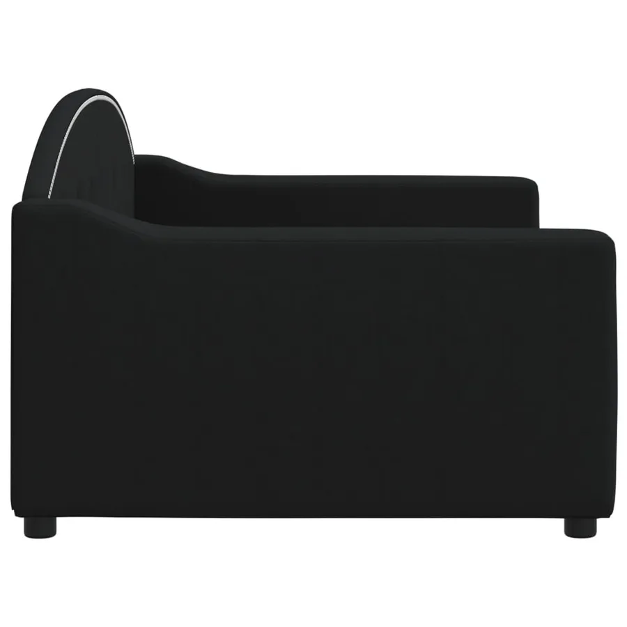 Lit de repos sans matelas noir 90x190 cm tissu - 4