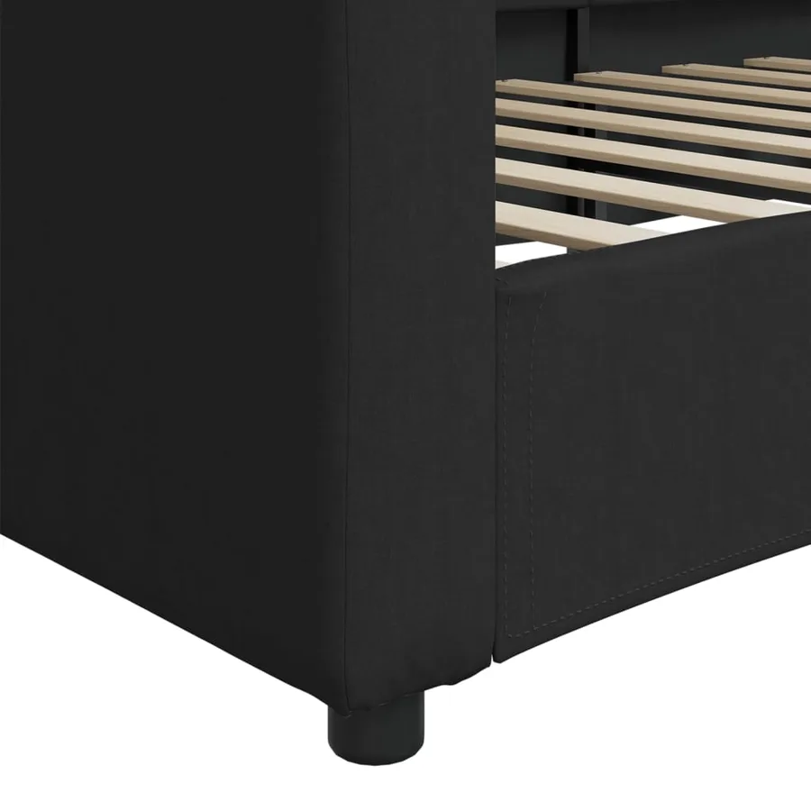 Lit de repos sans matelas noir 90x190 cm tissu - 6