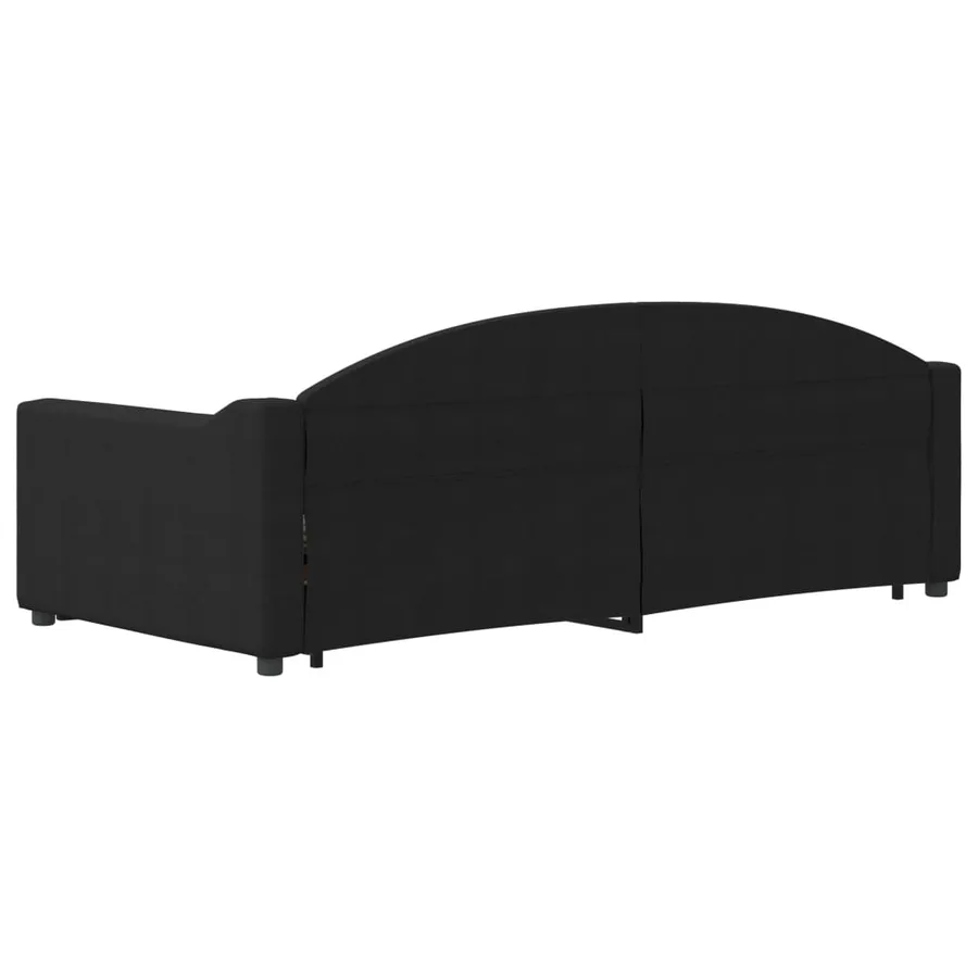 Lit de jour avec lit gigogne noir 90x190 cm tissu - 5