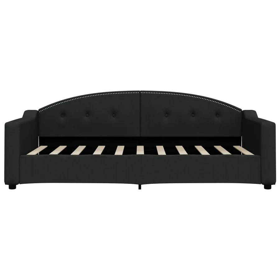 Lit de jour avec lit gigogne noir 90x190 cm tissu - 7