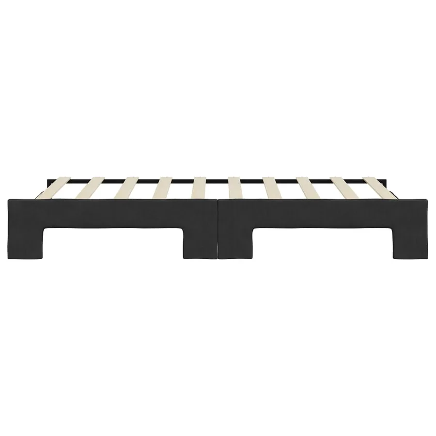 Lit de jour avec lit gigogne noir 90x190 cm tissu - 9