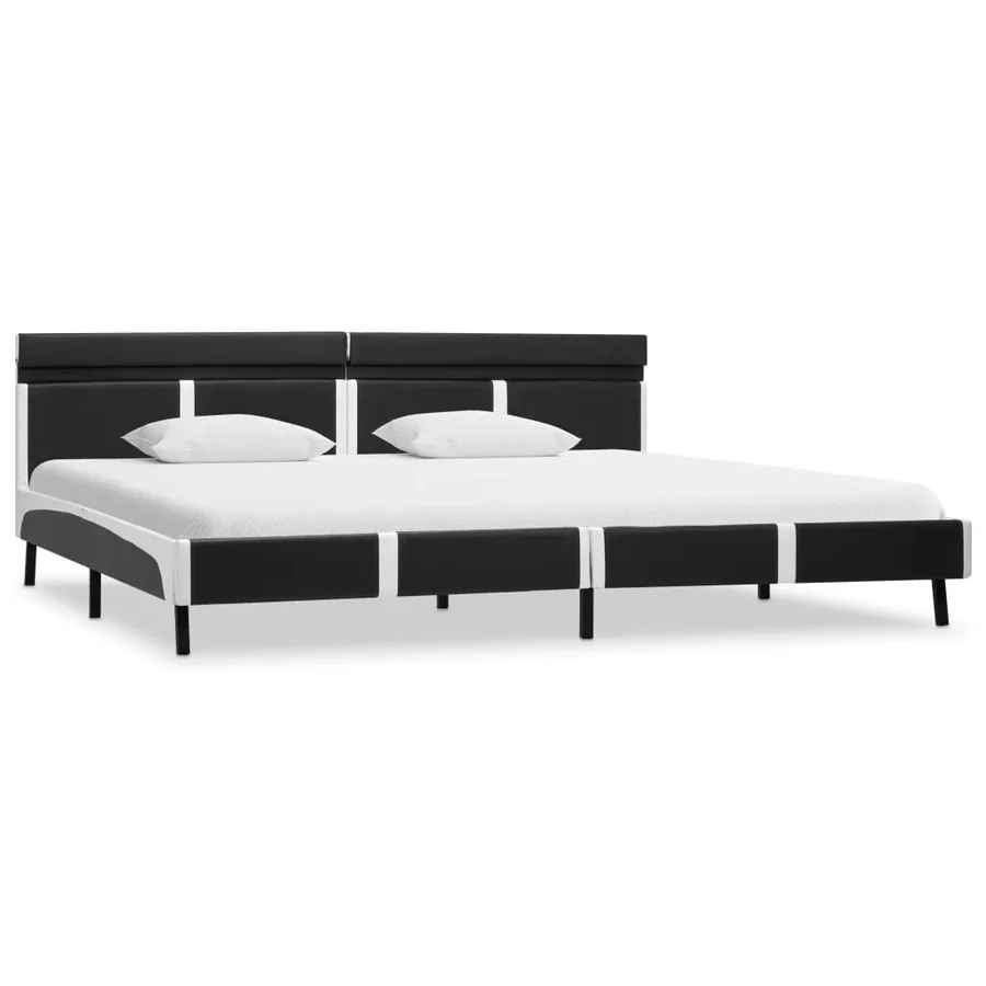 Cadre de lit avec LED sans matelas Gris Similicuir 180x200 cm - 2