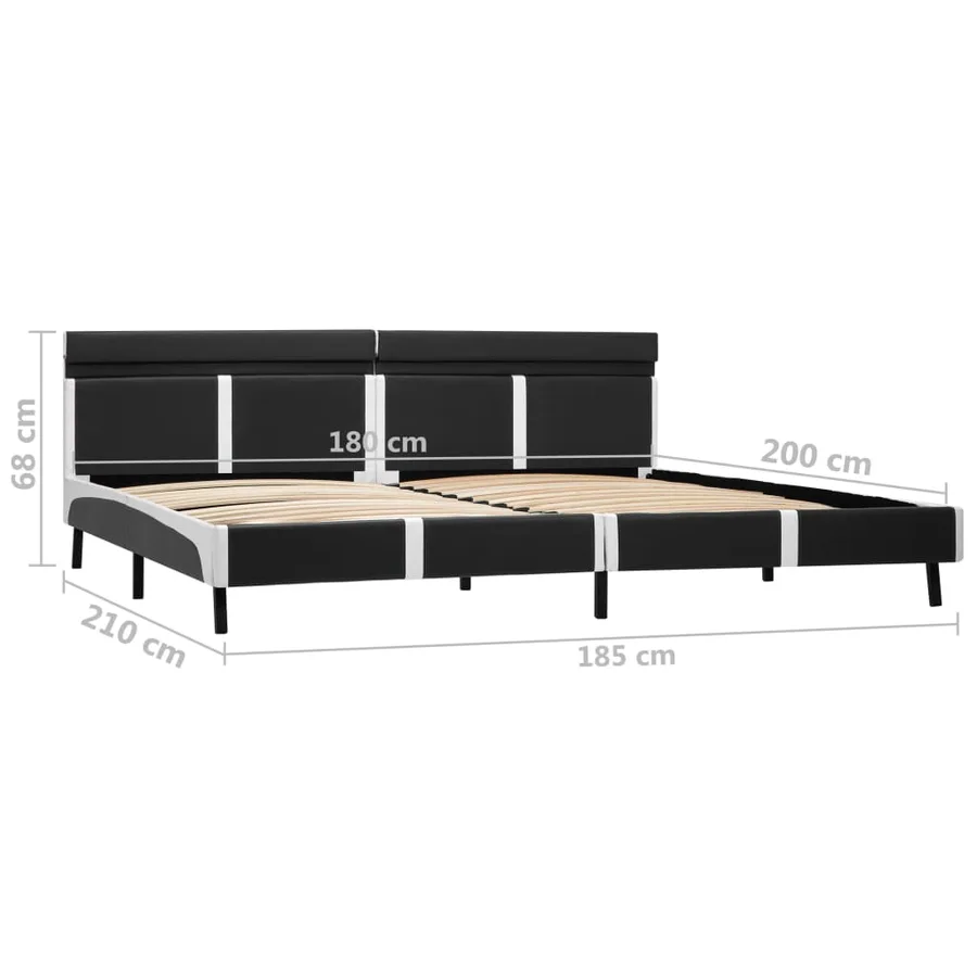 Cadre de lit avec LED sans matelas Gris Similicuir 180x200 cm - 9