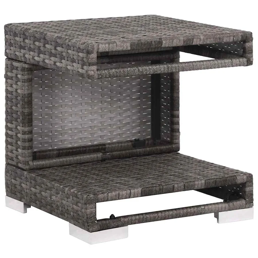 Salon de jardin 7 pcs avec coussins Résine tressée Gris - 8