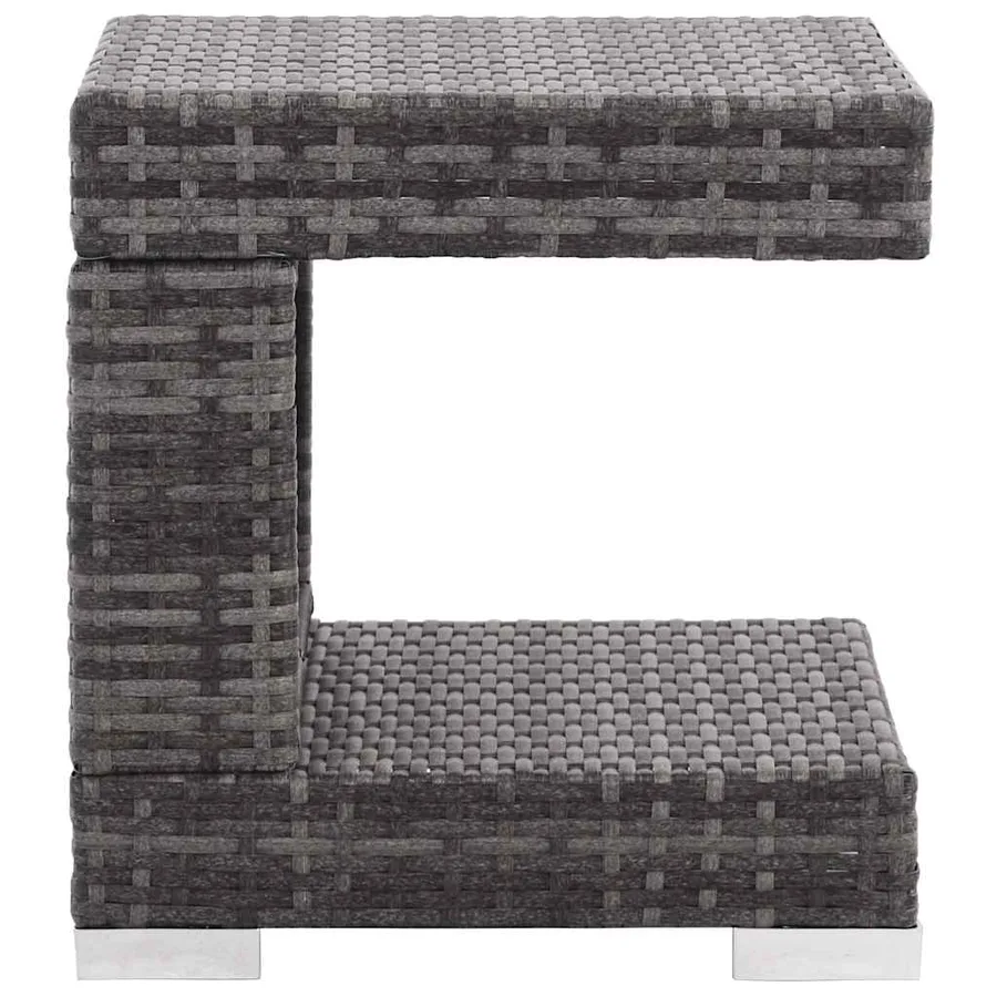 Salon de jardin 7 pcs avec coussins Résine tressée Gris - 9
