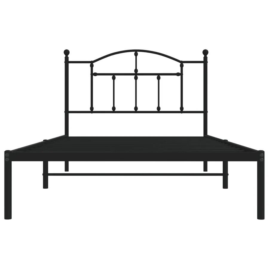 Cadre de lit métal sans matelas avec tête de lit noir 107x203cm - 5