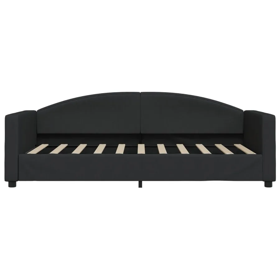 Lit de jour avec matelas noir 90x190 cm tissu - 4