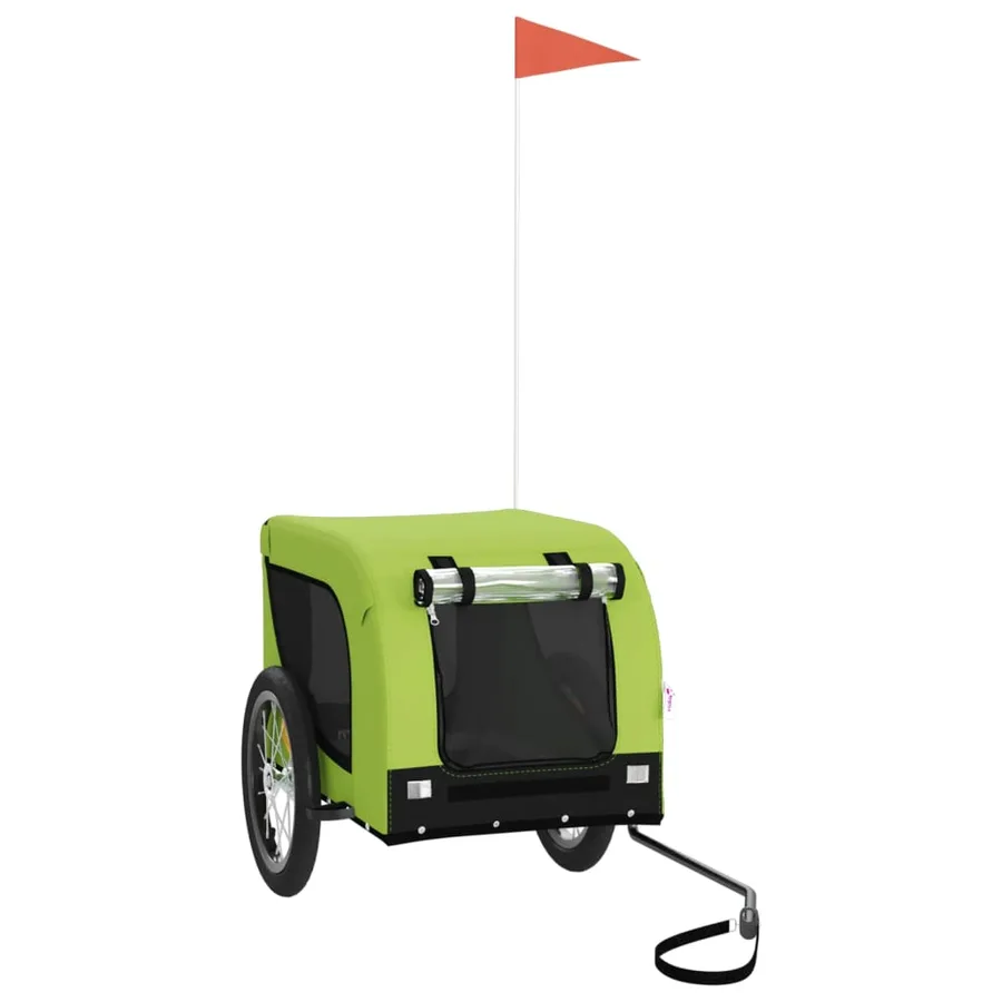 Remorque de vélo pour animaux de compagnie vert et noir - 2