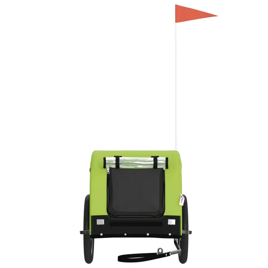 Remorque de vélo pour animaux de compagnie vert et noir - 3