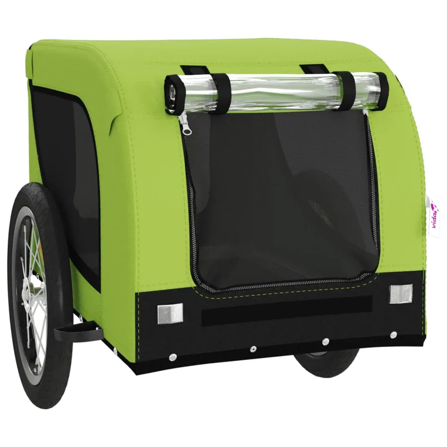 Remorque de vélo pour animaux de compagnie vert et noir - 4