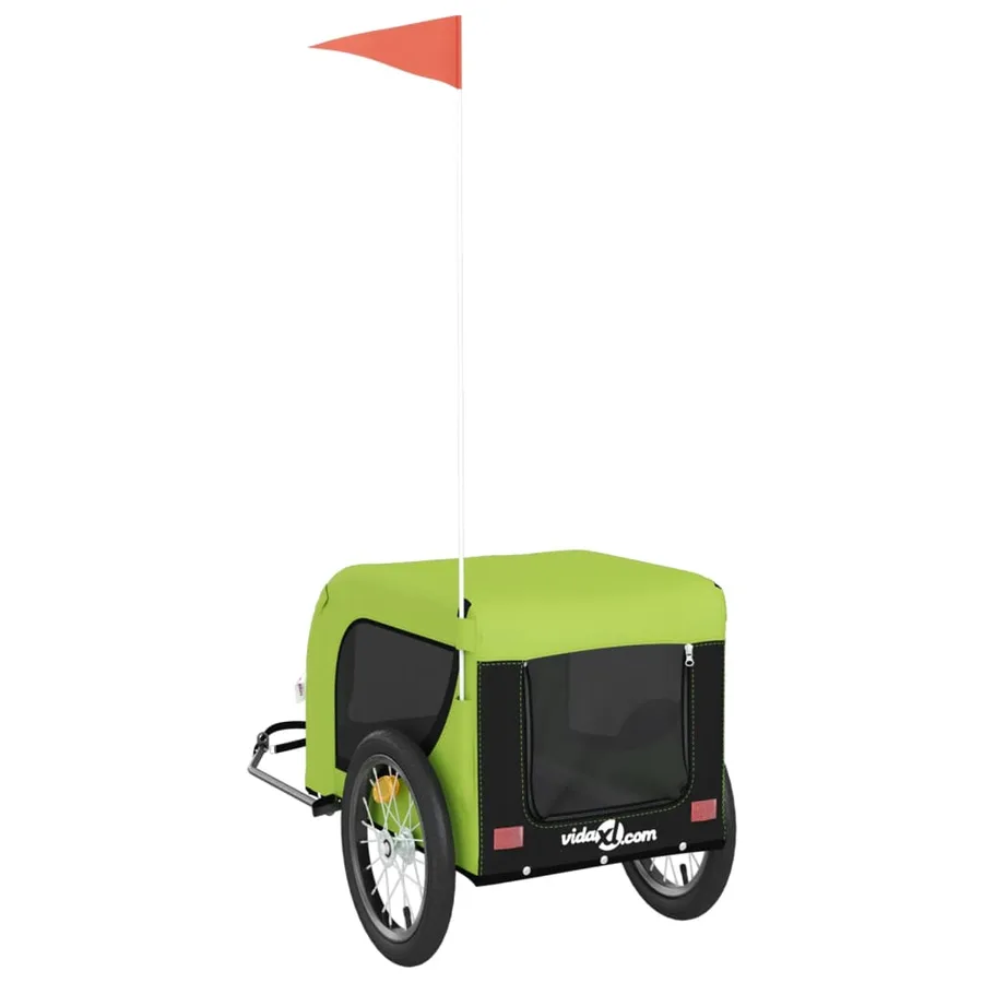 Remorque de vélo pour animaux de compagnie vert et noir - 7