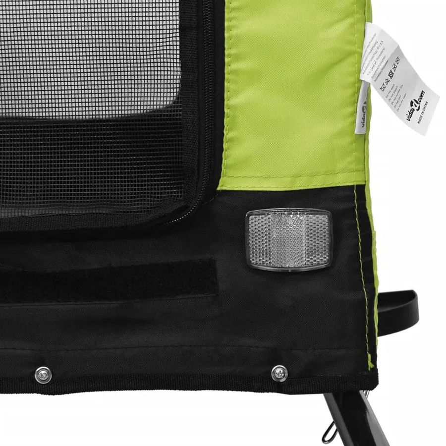 Remorque de vélo pour animaux de compagnie vert et noir - 9