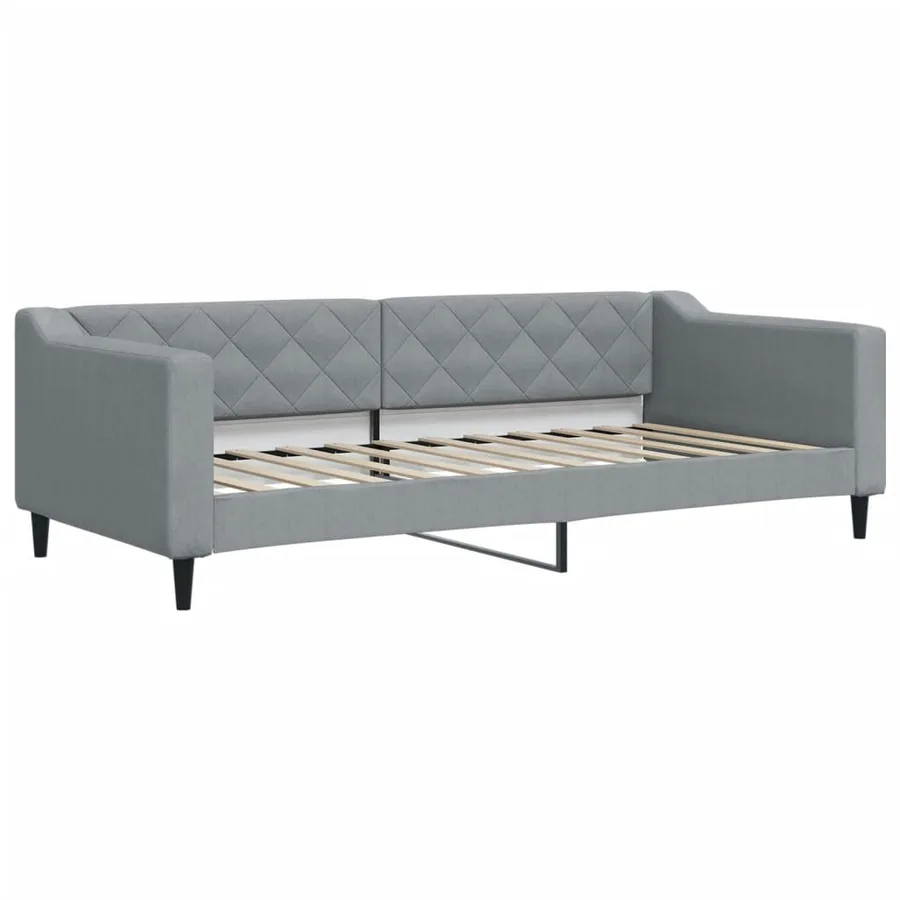 Lit de jour avec gigogne sans matelas gris clair 90x200 cm - 4