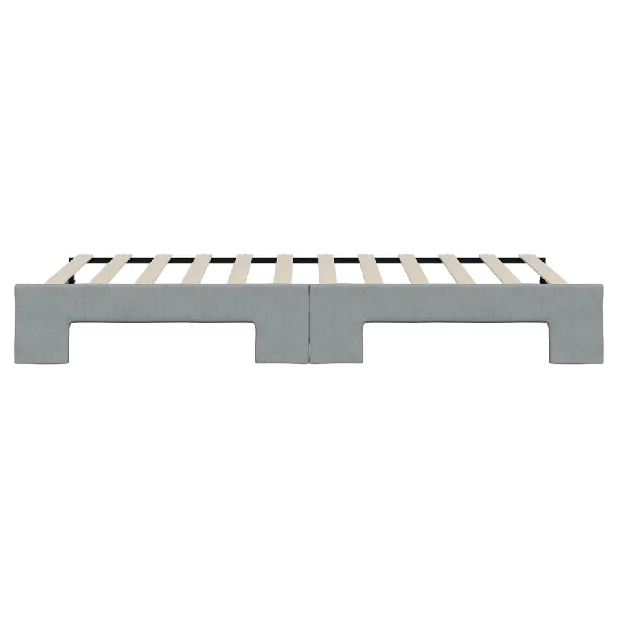 Lit de jour avec gigogne sans matelas gris clair 90x200 cm - 7