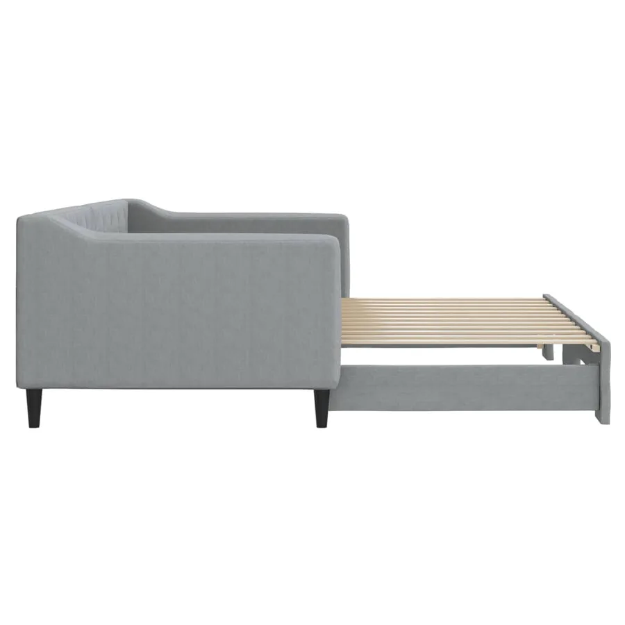 Lit de jour avec gigogne sans matelas gris clair 90x200 cm - 8