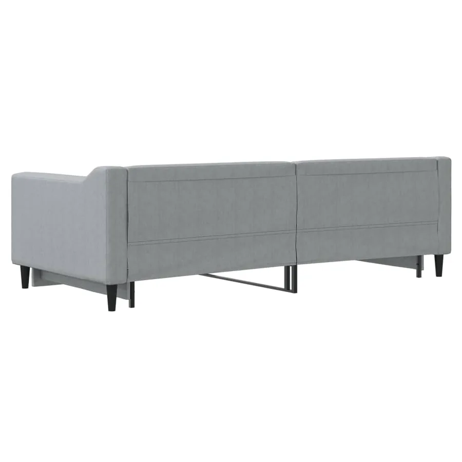 Lit de jour avec gigogne sans matelas gris clair 90x200 cm - 9