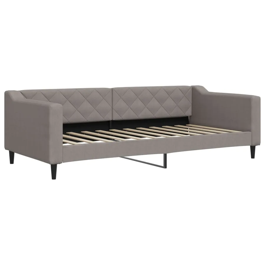 Lit de jour avec matelas taupe 90x200 cm tissu - 3