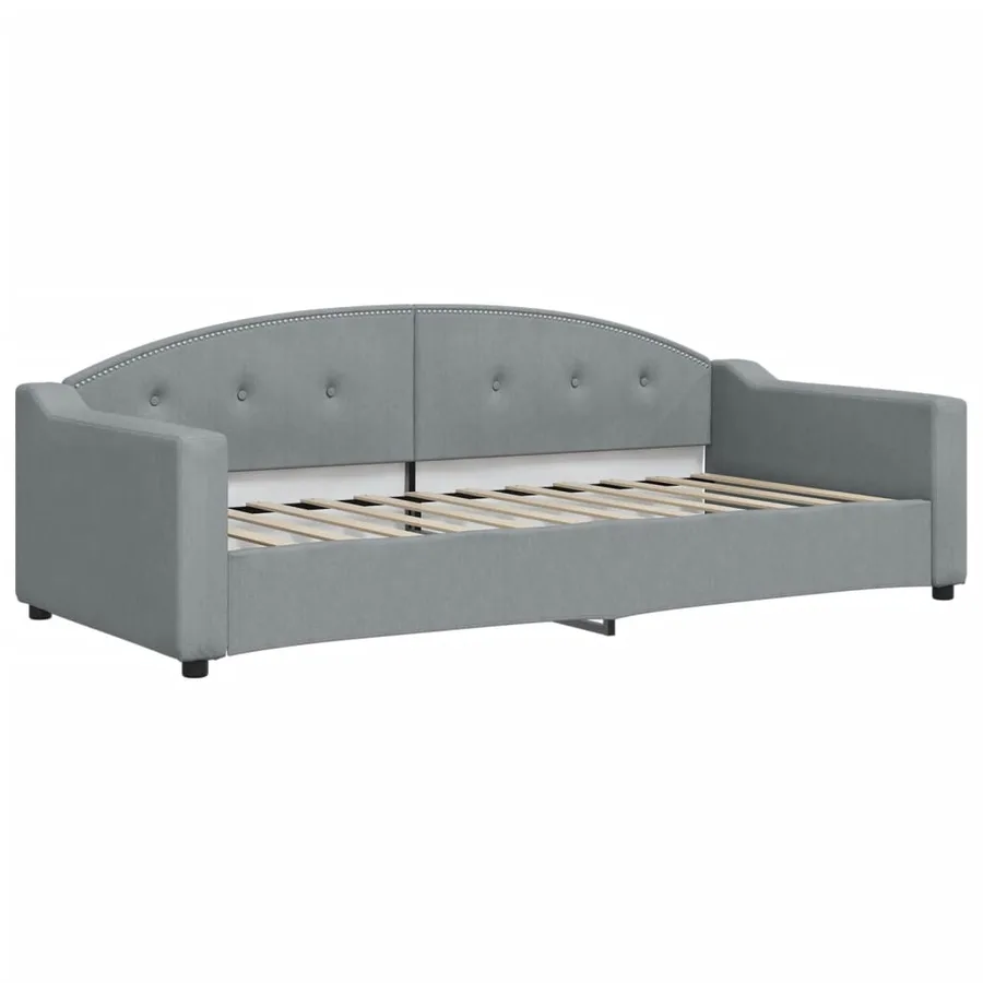 Lit de repos sans matelas gris clair 90x200 cm tissu - 2