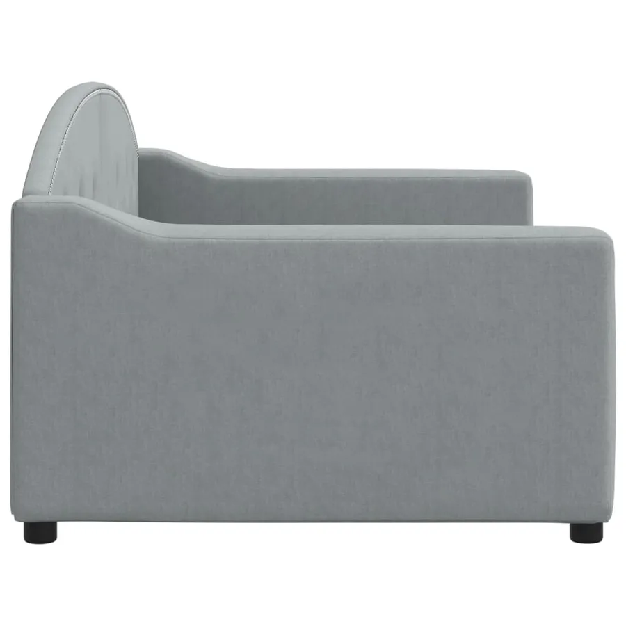 Lit de repos sans matelas gris clair 90x200 cm tissu - 4