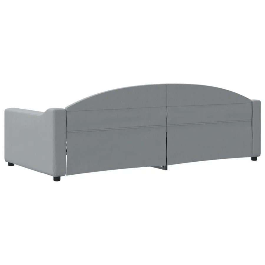 Lit de repos sans matelas gris clair 90x200 cm tissu - 5