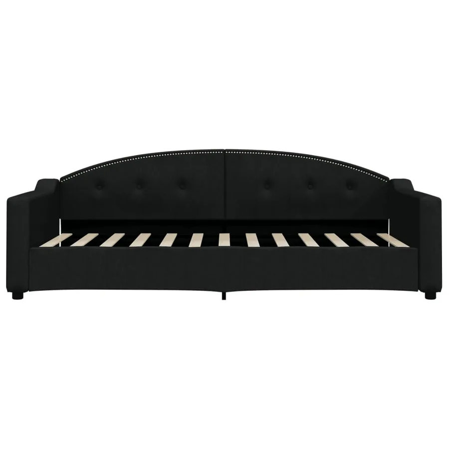Lit de jour avec matelas noir 90x200 cm tissu - 4