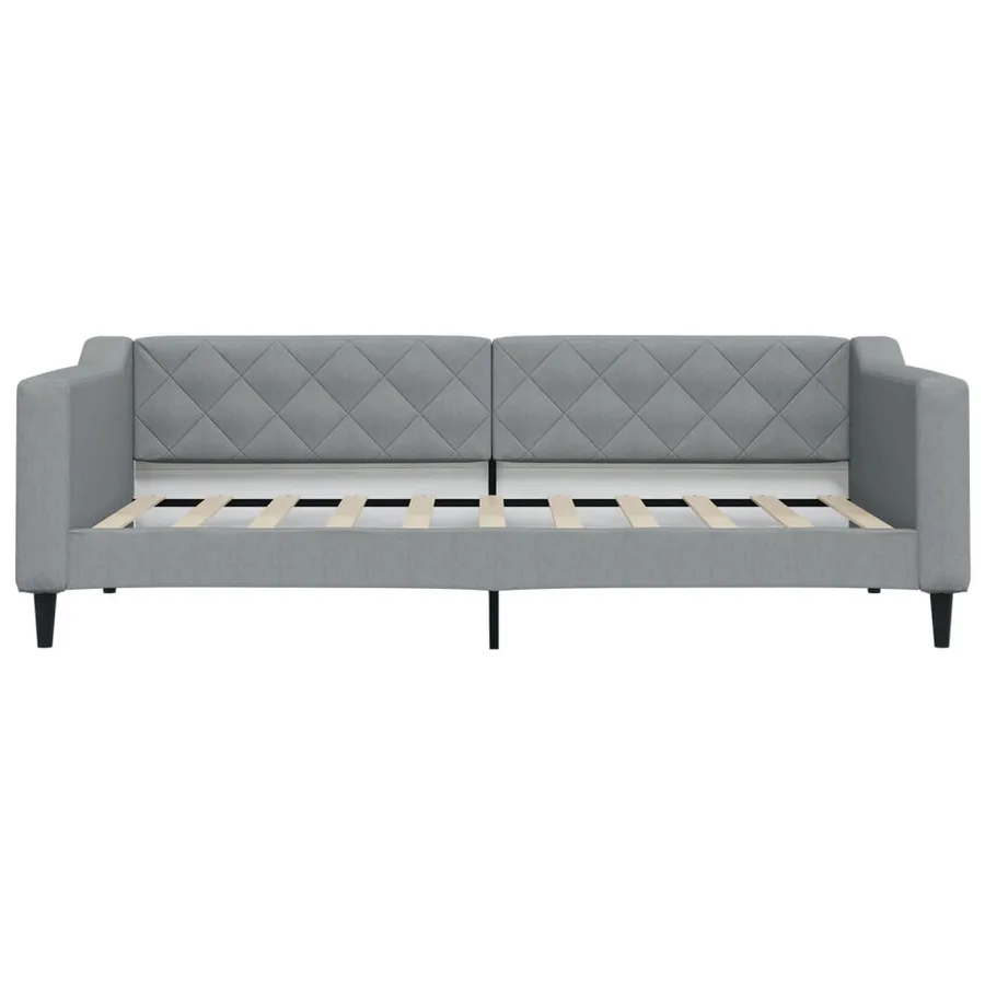 Lit de jour avec matelas gris clair 90x190 cm tissu - 4