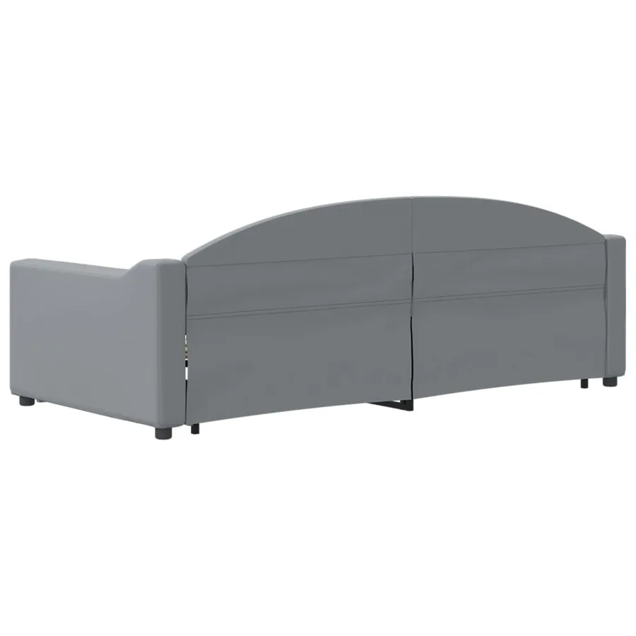 Lit de jour avec lit gigogne gris clair 90x190 cm tissu - 5