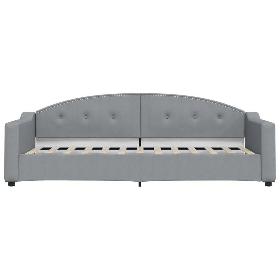 Lit de jour avec lit gigogne gris clair 90x190 cm tissu - 7