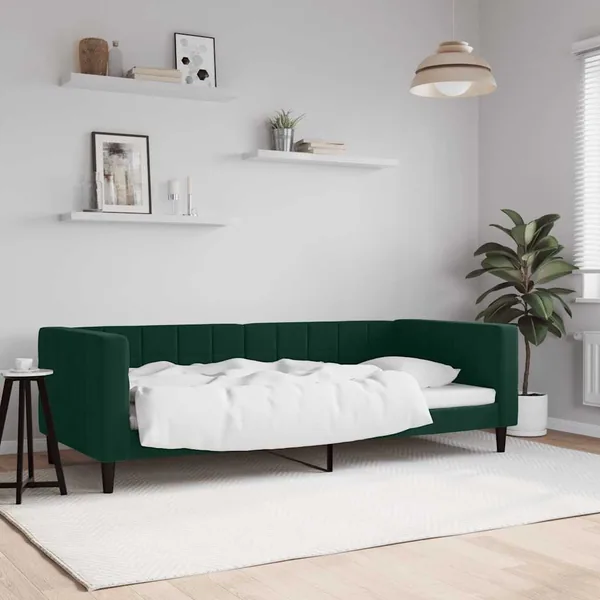 Lit de repos sans matelas vert foncé 90x200 cm velours