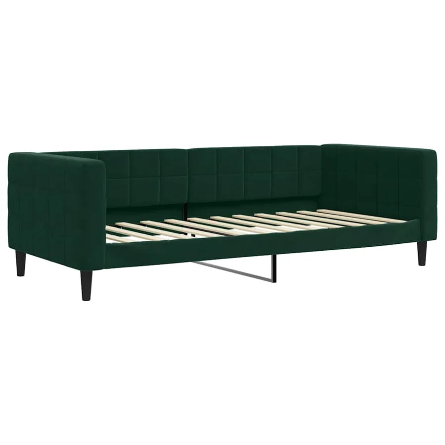 Lit de repos sans matelas vert foncé 90x200 cm velours - 2