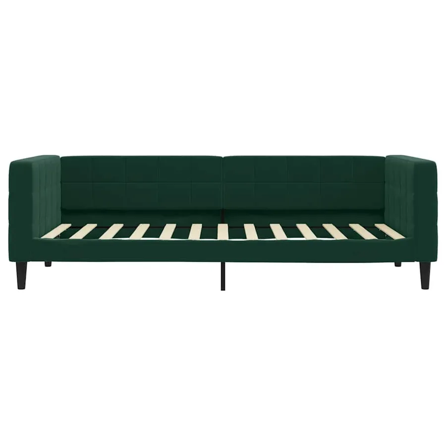 Lit de repos sans matelas vert foncé 90x200 cm velours - 3