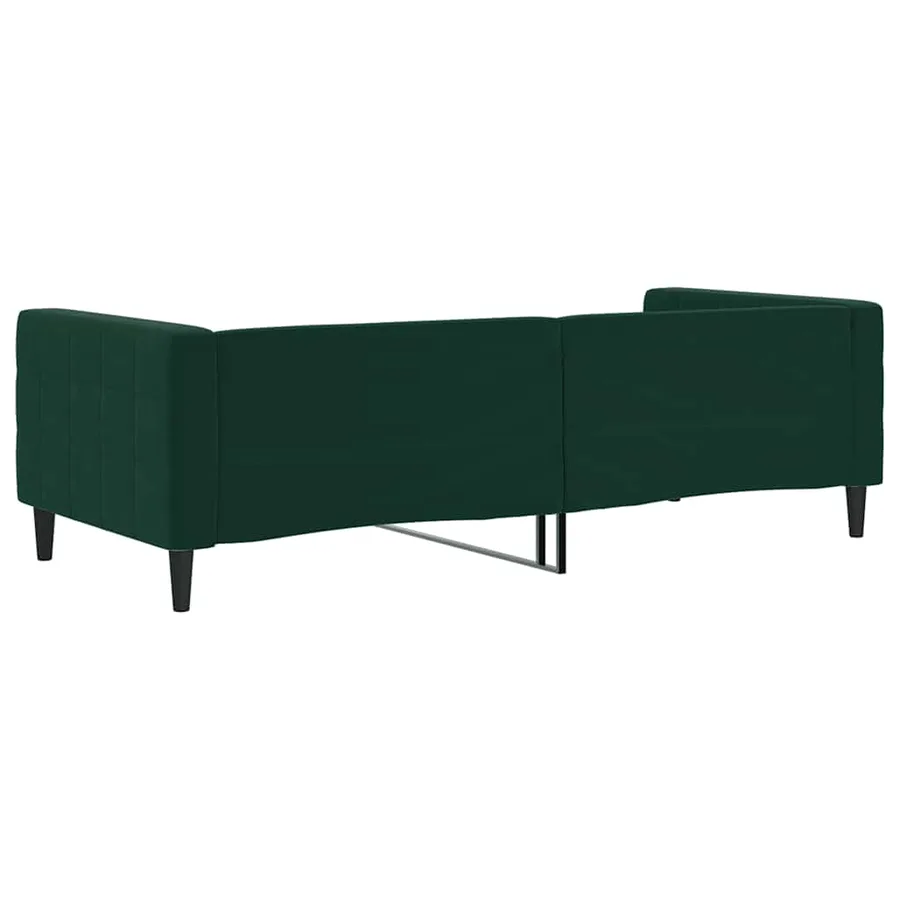 Lit de repos sans matelas vert foncé 90x200 cm velours - 5