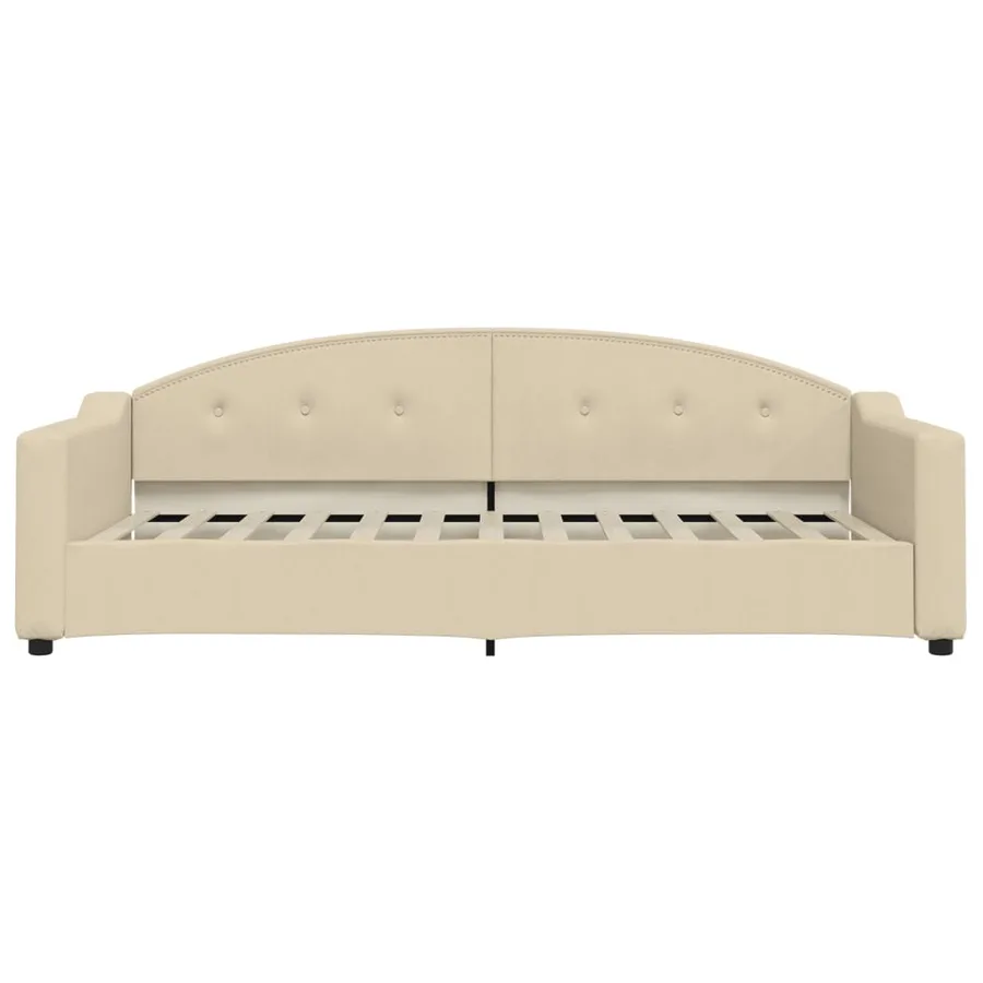 Lit de jour avec matelas crème 90x200 cm tissu - 4