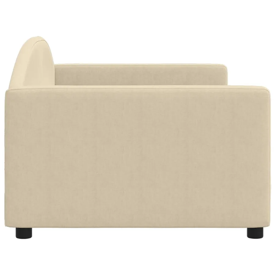 Lit de repos sans matelas crème 90x200 cm tissu - 4