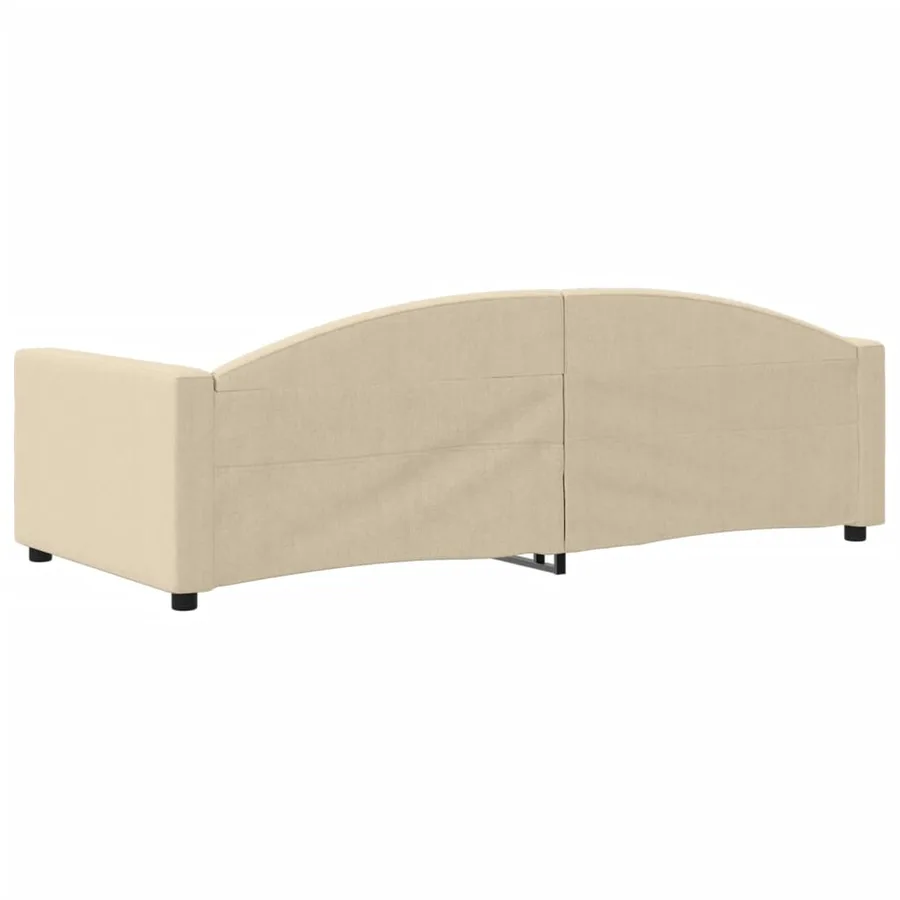 Lit de repos sans matelas crème 90x200 cm tissu - 5