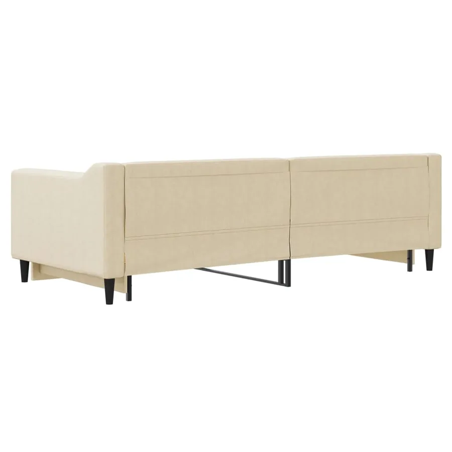 Lit de jour avec gigogne sans matelas crème 90x200 cm - 9