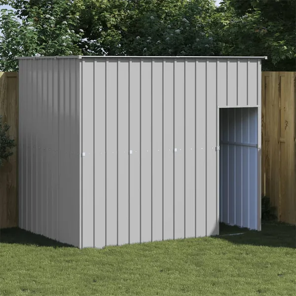 Niche pour chien avec toit gris clair acier galvanisé