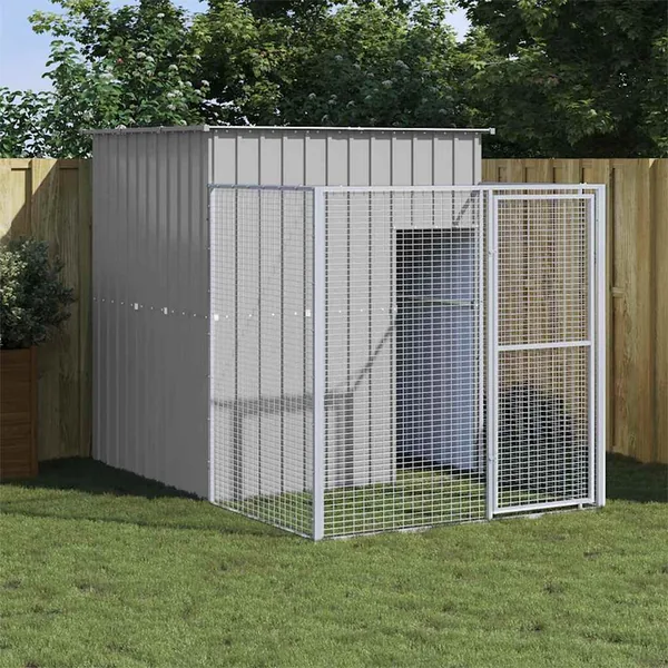 Niche pour chien avec cour gris clair 165x251x181 cm