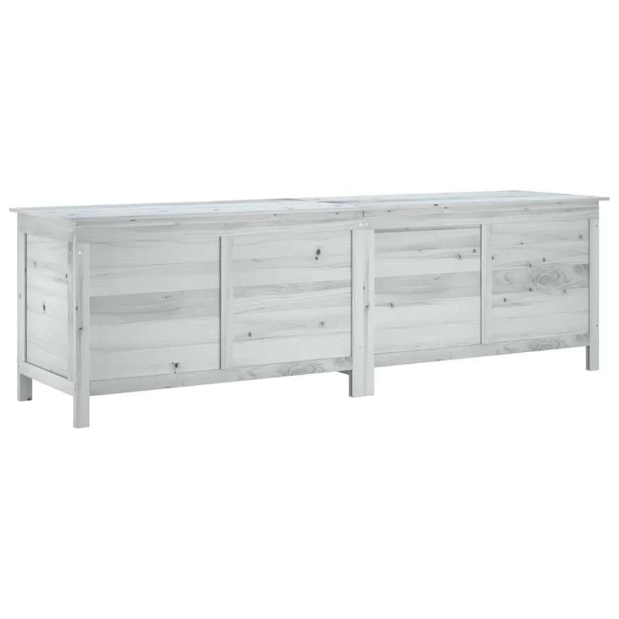 Boîte de rangement de jardin blanc bois massif de sapin - 2