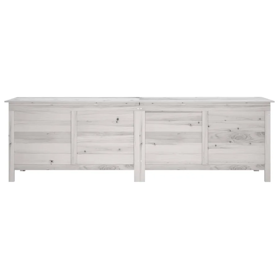 Boîte de rangement de jardin blanc bois massif de sapin - 4