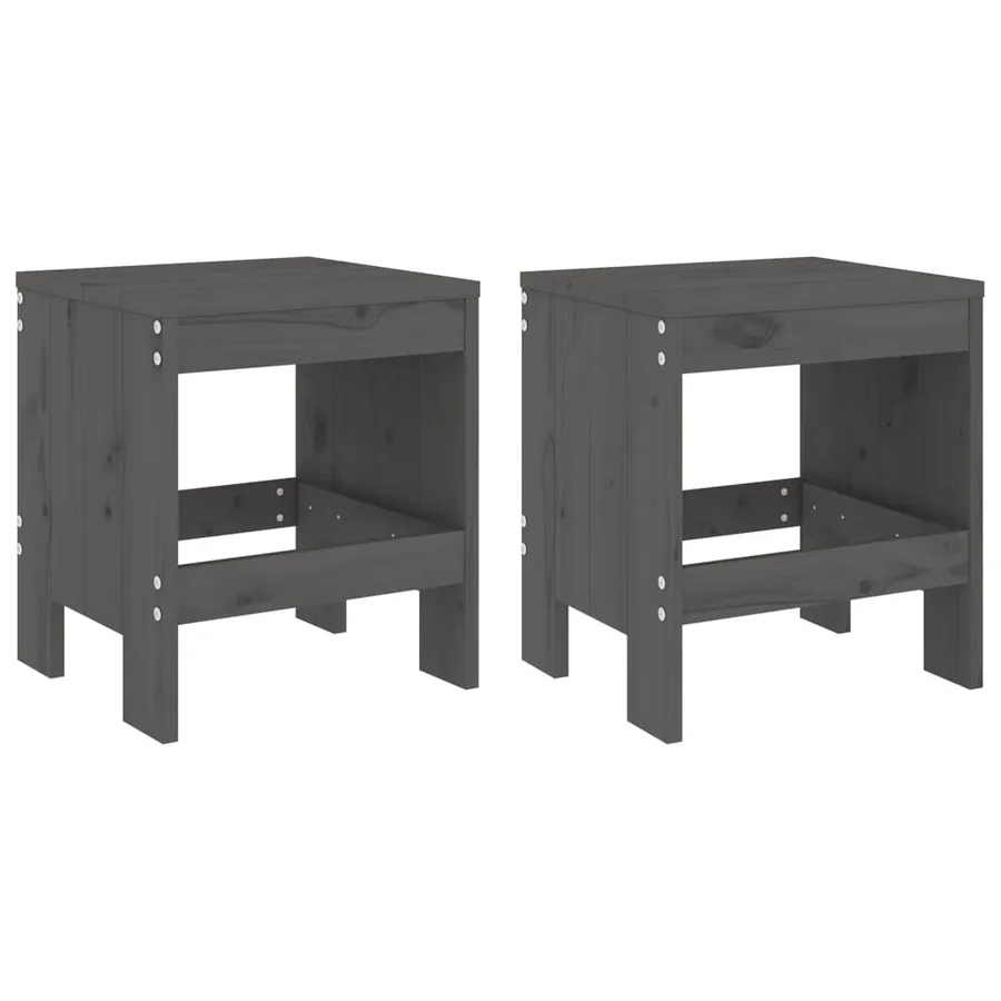 Ensemble de bistrot de jardin 3 pcs gris bois de pin massif - 3
