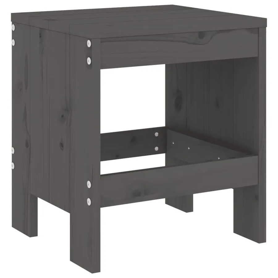 Ensemble de bistrot de jardin 3 pcs gris bois de pin massif - 4