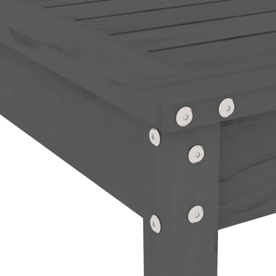 Ensemble de bistrot de jardin 3 pcs gris bois de pin massif - 7