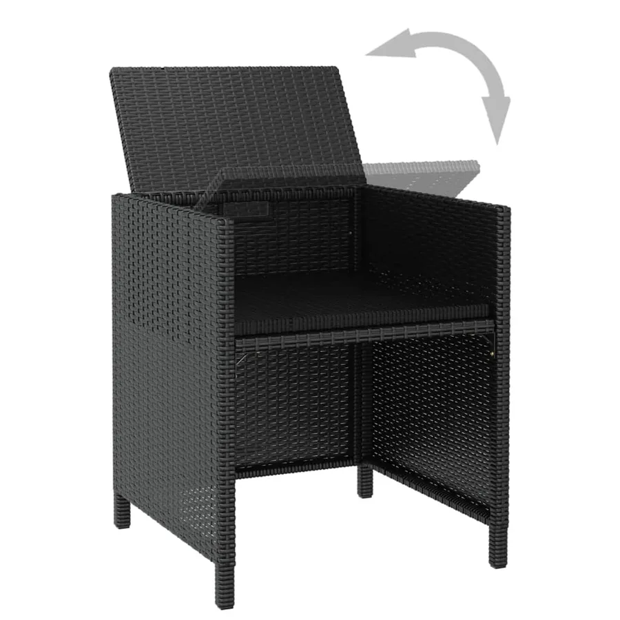 Ensemble à manger d'extérieur 9 pcs résine tressée et acacia - 6